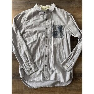 Modern Amusement Men's Medium Button Up‎ Abstract Pattern Pocket
